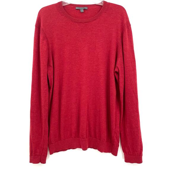 John Varvatos Men’s 100%‎ Cashmere Sweater, Rust Color, Sz. XL **SMALL HOLE** - Picture 4 of 13